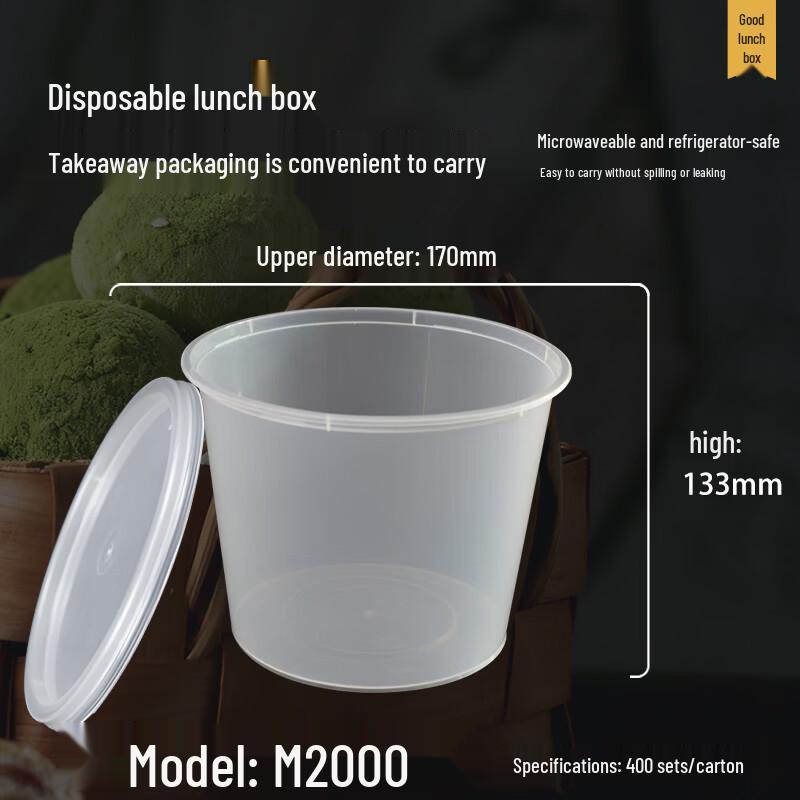 Jiwanggu Round Disposable Plastic Lunch Box with Lid