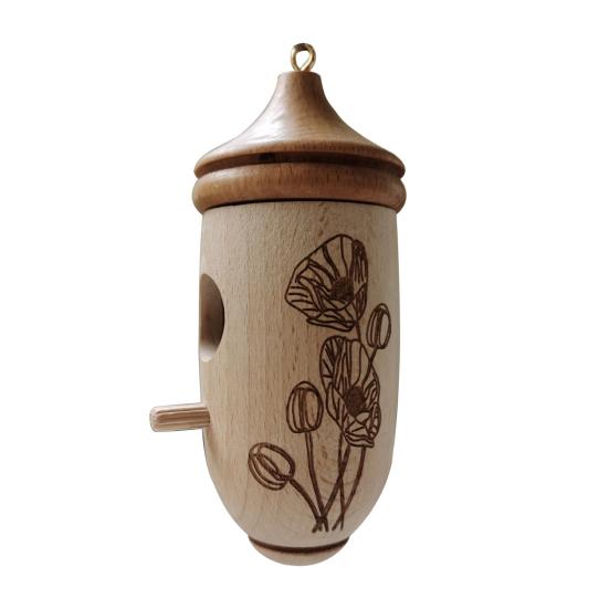 Bird House Fine Workmanship Easy To Use Wood Compact Natural Resting Nest Outdoor Supplies