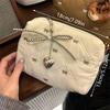 Cute Bow Makeup Bag With Zipper Girly Large Capacity Cosmetic Bag Portable Storage Bag Travel Makeup Toiletry Washing Pouch Gift