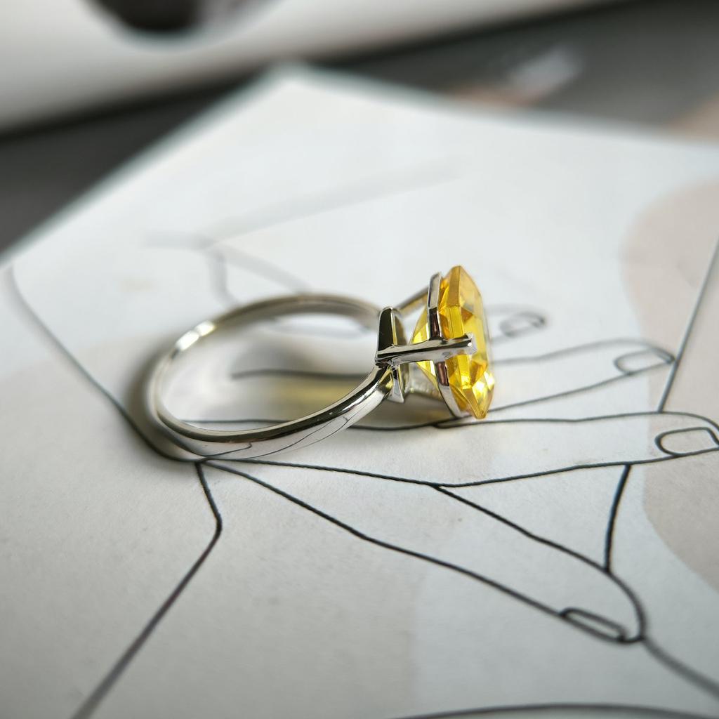 Серебряное кольцо с цитрином nano 3.87ct, вес изделия 2,73 гр (2212799)