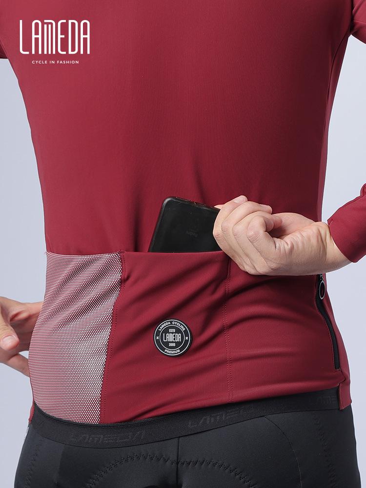 Lampada Italy Carvico Fleece Cycling Jersey - Unisex Long Sleeve, Warm Autumn/Winter