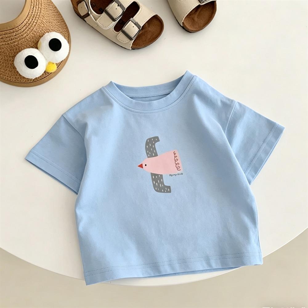 Print Tshirt Short-sleeved Tops Children New Style Cartoon Tshirt Round Neck Pullovers Summer Clothes Kids Thin Short Sleeve