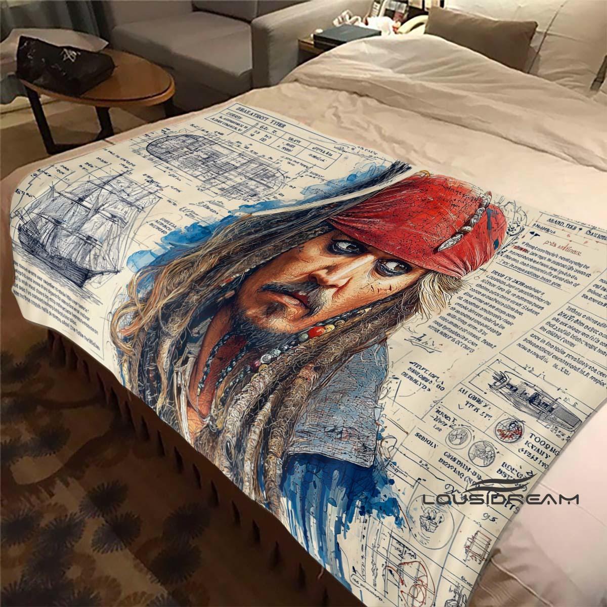 

The new 2026 Pirates of the Caribbean printed plush blanket is a warm and comfortable flannel blanket, perfect for bed and sofa 75x90cm