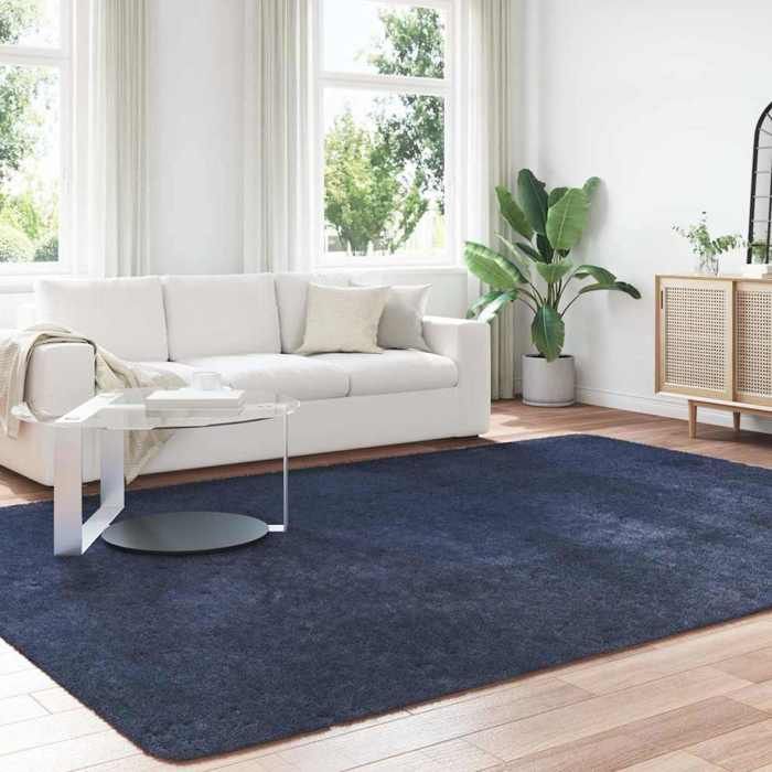 VidaXL Shaggy Rug with Long Pile Navy Blue 240x340 Cm Polyester, Carpet, Bedroom Rug, Modern Rug, Living Room Rug, 4102859