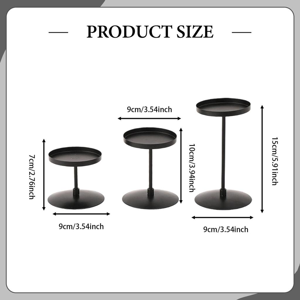 3x Pillar Candle Holders Table Centerpiece Modern Desktop Ornament Candle Stand for Dining Room Anniversary Holiday Shelf