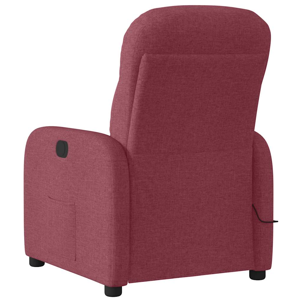 Vidaxl Reclining Massage Chair, Electric, Wine Red, Fabric