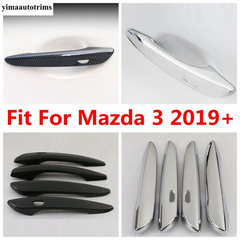 For Mazda 3  - 2025 Car Door Handle Decoration Protection Cover Trim ABS Chrome / Carbon Fiber Look Accessories Exterior Kit