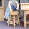 1/12 Dolls Miniature Furniture Wood Color Round Stool High Stool Furniture Chair