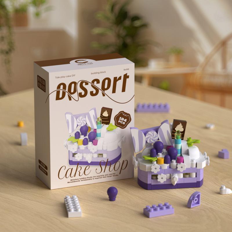 Chaolechuang LEGO-Compatible Birthday Cake DIY Building Blocks - Desktop Ornament Gift Toy