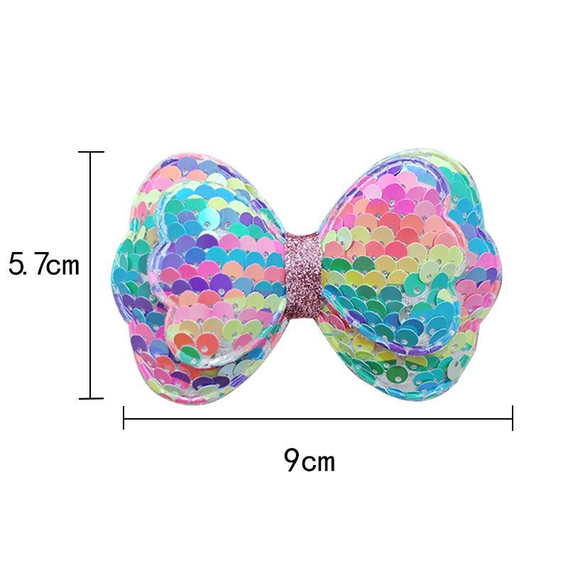 Sequin Bow Hair Clips Sparkly Princess Hair Pins for Flower Girls Wedding Banquet Daily Hair Decor