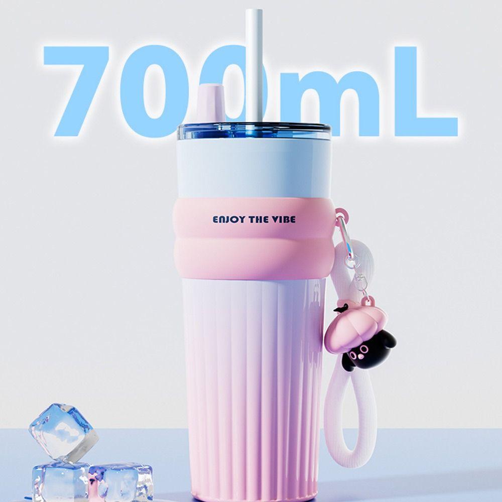 700ML Vacuum Cup With Lifting Rope Direct Drinking Cup Thermal Water Bottle Office Workers