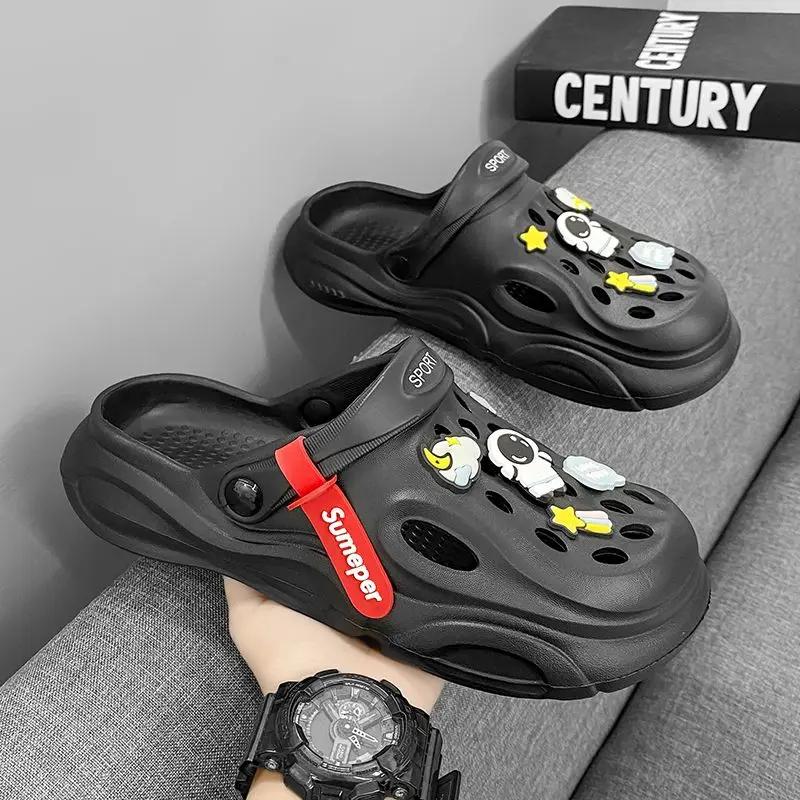 Male Slipper Eva Slides Height Beach Clappers 2024 Casual Men's Shoe Cheap Shoes Korean Style Fashion Elegant Summer Sale Style