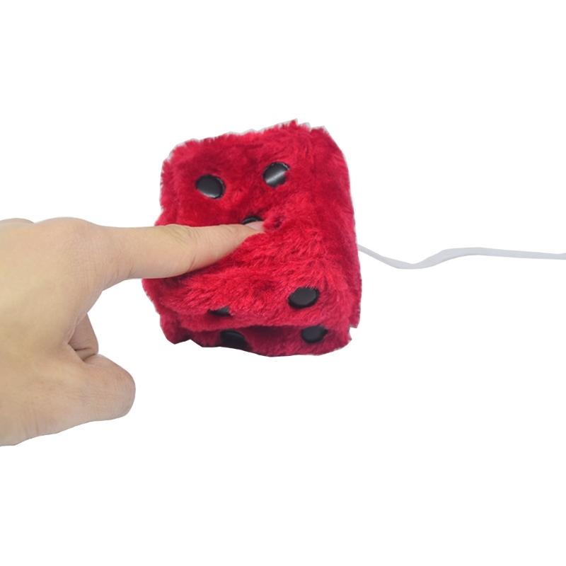4/6/7/7.5cm Fuzzy Multicolor Plush Dices Car Hanging Pendant New Year Dice Velvet Dice Model Decoration Rearview Mirrors Styling