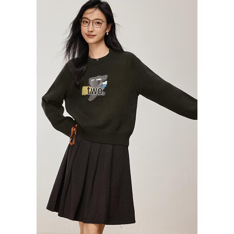 VICTORIA&VERA Women's Puppy Jacquard Knit Sweater