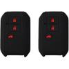 2pcs Replace Black Red Silicone Car Key Case Cover Compatible with Suzuki Tianyu SX4 Smart Swift Vitra Car Remote Control Shell Protection Fob