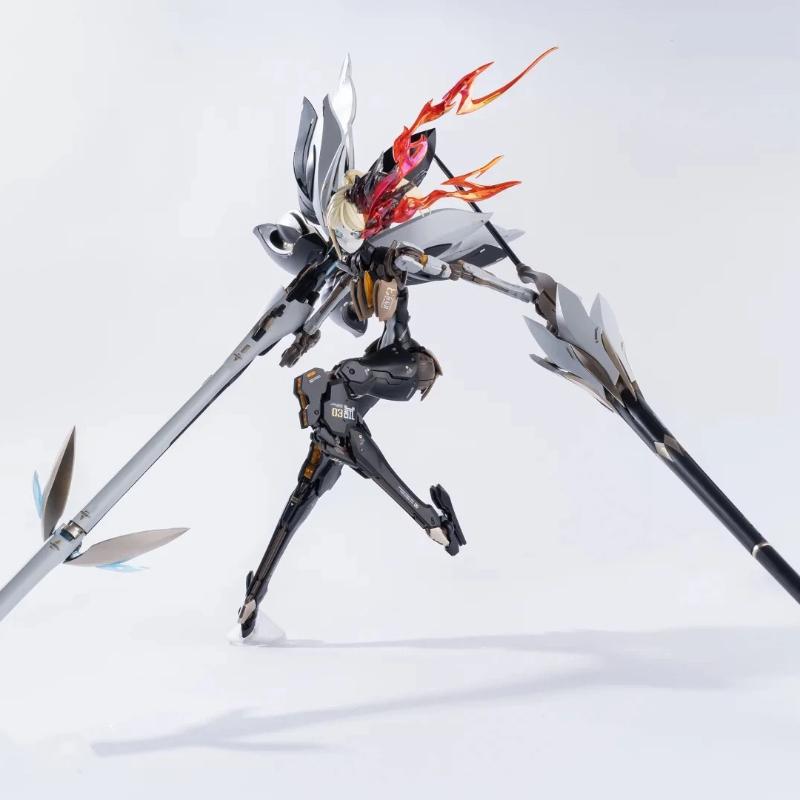 1/10 Rosado Mecha Girl Model Kit 3-Head Petal Armor Action Figures Assembly Toy With Effect Parts Collectible Gift Desktop Decor