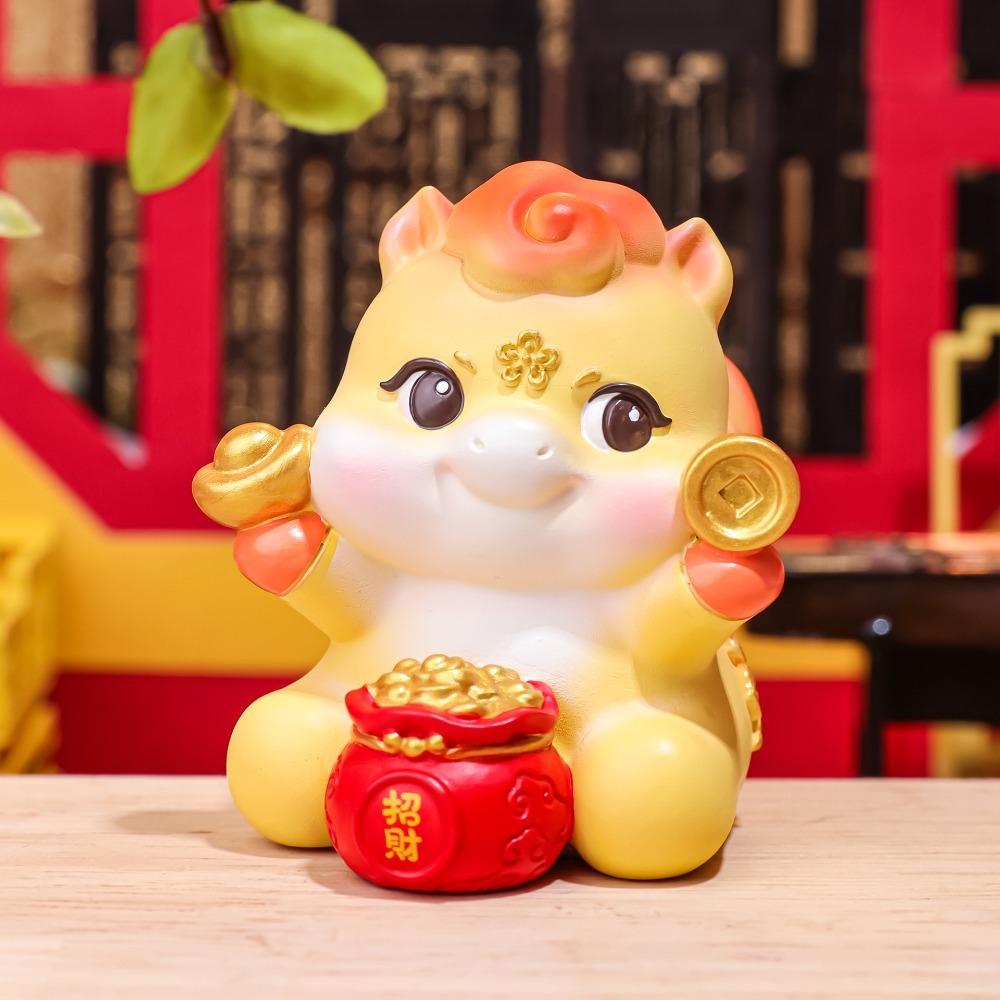 Cartoon Zodiac Horse Ornament Mascot Desktop Decoration Cute Car Ornament  Gift