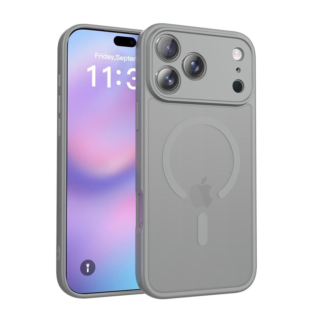 Magnetic Frosted Liquid Skin Feel Case for iPhone 16 Pro Max - Anti-Drop, Fine Hole Design