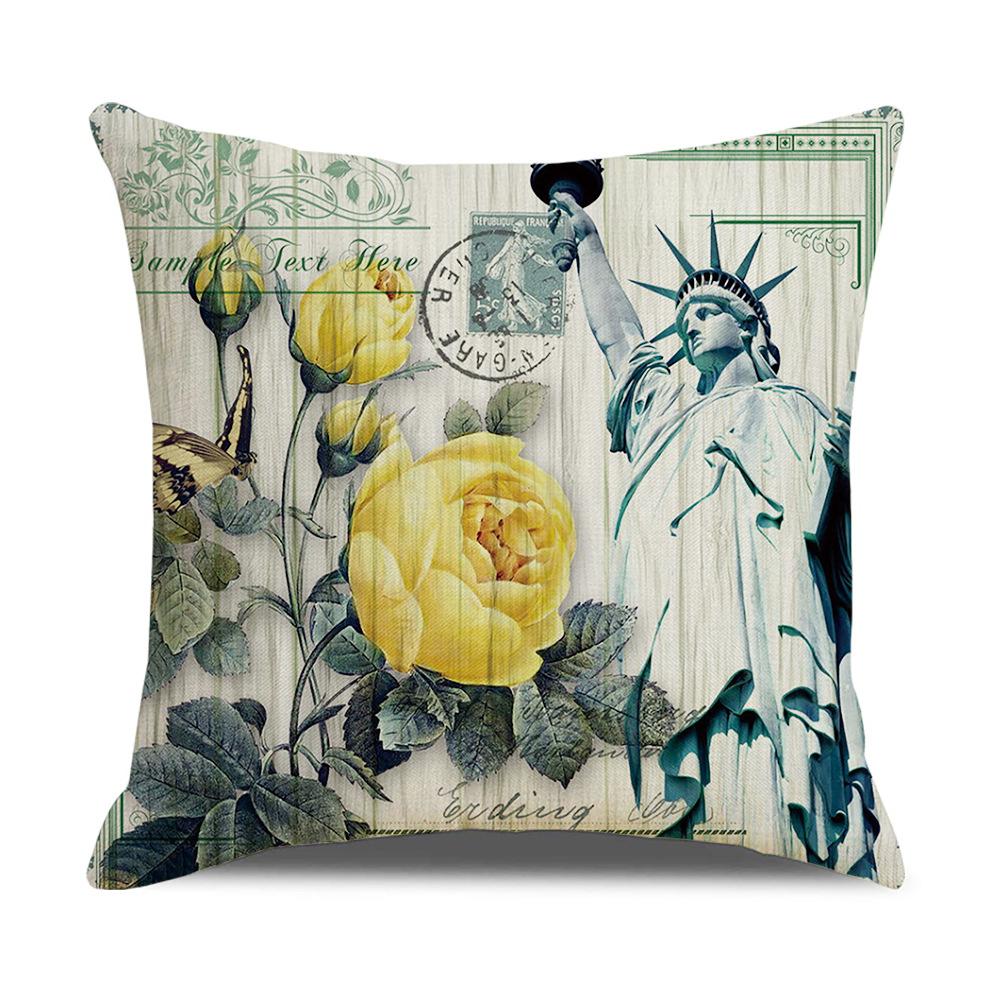 New Home Soft Furnishings Retro Butterfly Newspaper Linen Sofa Office Pillow Cover Cushion Cover