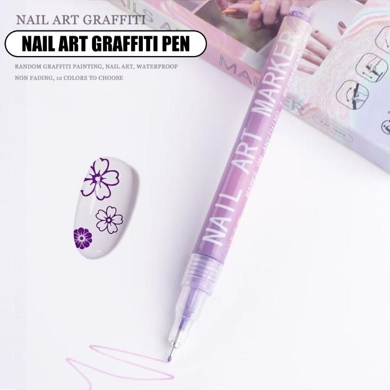 12Color Nail Art Pens Precise Acrylic Marker For Detailed Outlining Polish Pen For DIY Enthusiasts Salon Professional