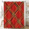 Classic Plaid Shower Curtain Waterproof Home Decor Bathroom Decorative Rug Cloth Fabric for Bathtub Curtains in Red and Beige Co