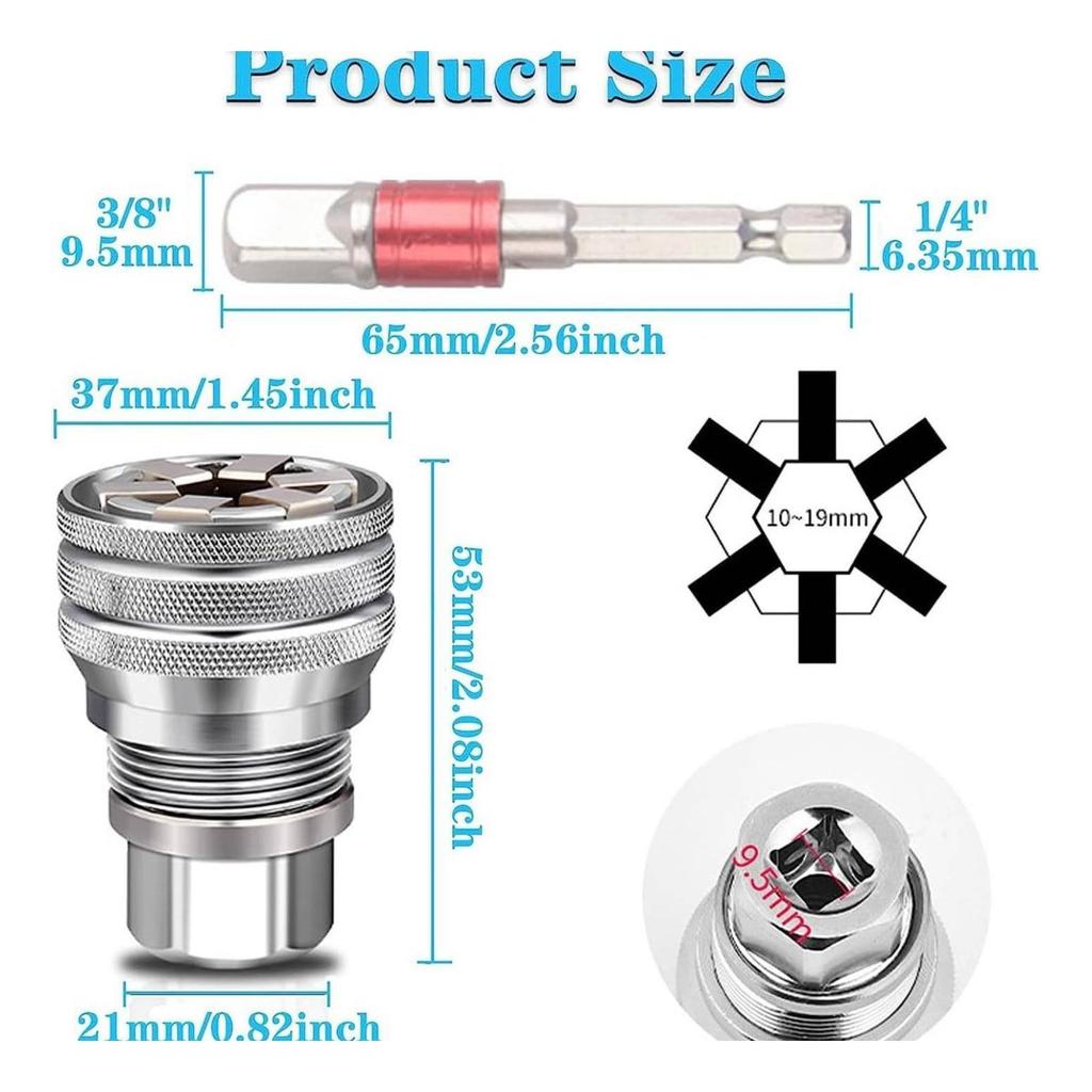 Universal Socket Self-Adjusting Tool Compact for Garage