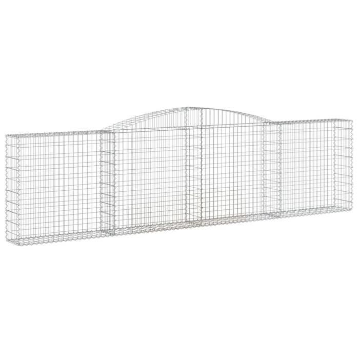 VidaXL 4x Paniers à Gabions Arqués Cages à Gabions Arquées Murs de Gabion Barrières de Jardin Terrasse Extérieur 3146868