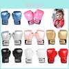 Sutent Glitter Children's Boxing Gloves High-quality Pu Leather Material For Longevity Pink Black White)