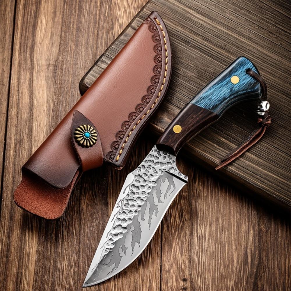 Damascus Forge Multi Functional Knife - Sharp Blade Handheld Outdoor Meat And Fruit Knife, Kitchen Knife, Beautiful And Durable