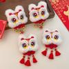 Lion Dance Hair Clips with Tassel Chinese Traditional Plush Animal Duckbill Clip for Festival School Stage Decoration
