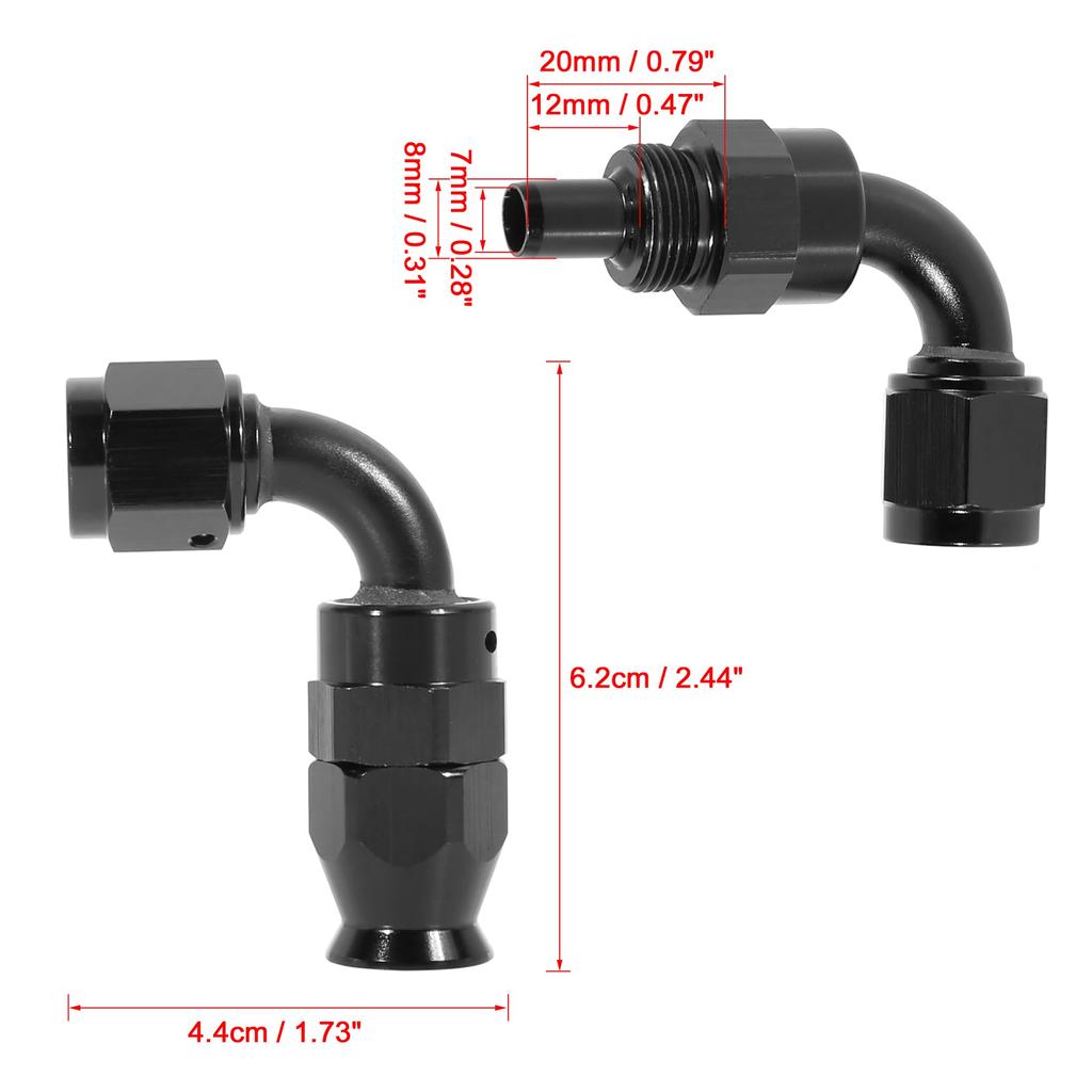 X AUTOHAUX Hose End Fitting Hose End Fitting Hose Fitting 6061 Aluminum 90 Degree