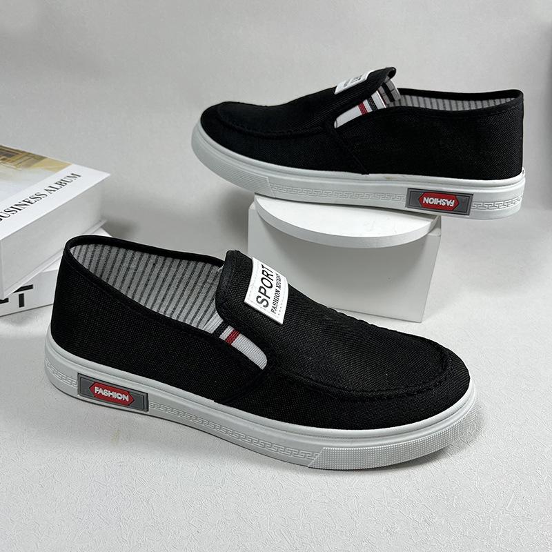 spring and summer comfortable breathable canvas shoes men's outdoor casual fashion sports shoes one-pedal cloth shoes