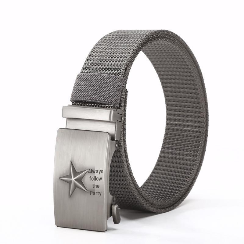 Men's Military Style Woven Nylon Belt for Outdoor and Casual Wear