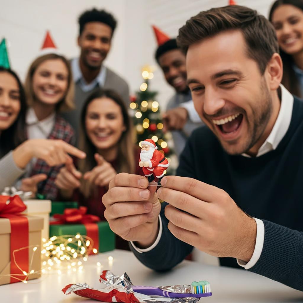 Jolly Santa Toothpaste Topper, 3D Rear End Excrement Squeezing Toothpaste Dispenser, Funny Butt Pooping Toothpastes Toppers