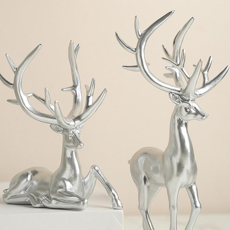 Elegante Harz-Rentier-Skulpturen Hirschfigur Perfekt zum Hinzufügen von künstlerischem Flair zu Räumen Elegante Wohnzimmer-Dekorationen