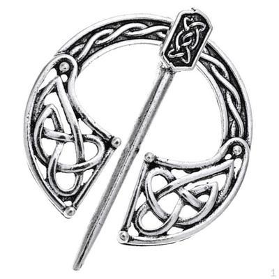 Medieval Viking Norse Brooch Pin Cloak Silk Shawl Lapel Clasp Silver