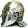 Roman Imperial Gallic Face Helmet In 18 Gauge Mild Steel with Brass Fitting and Mask