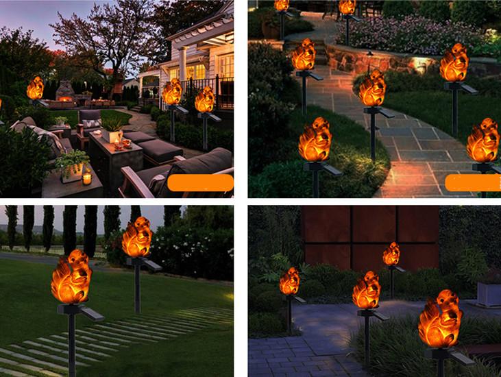 Outdoor LED Lights Resin Waterproof Resin Solar Lawn Light Squirrel Floor Lamp