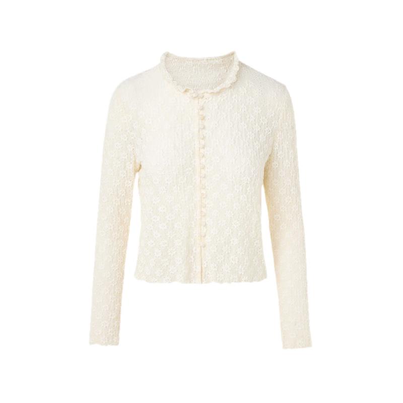 Langzi Elegant French Lace Blouse M