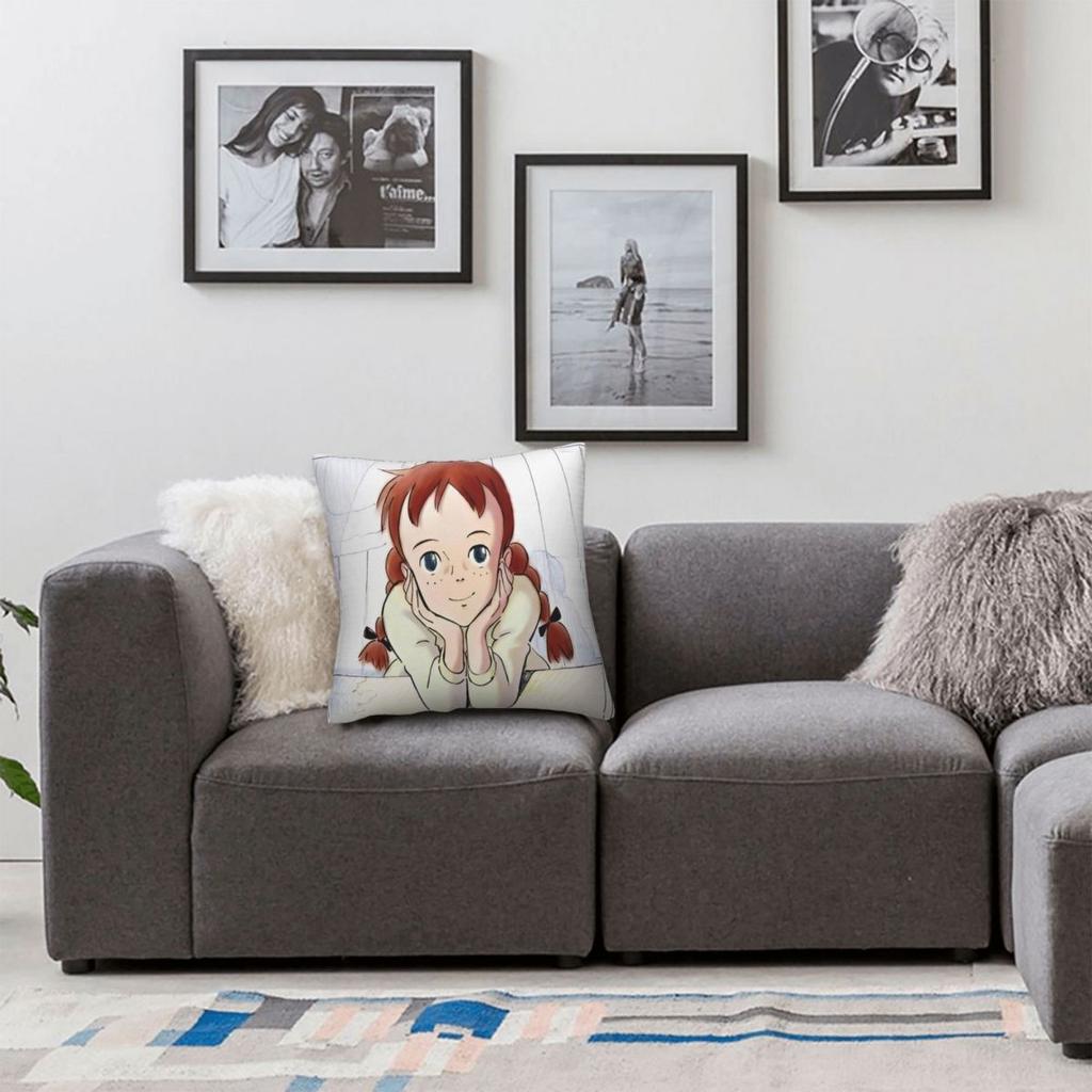 Cartoon Manga A-Anne Of Green Gables Pillow Case Cushion Cover Soft Pillow Cover Fashion Pillowcases For Sofa Home Decorative