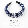 Korean Style Women's Striped Criss-Cross Bow Headband for Yoga & Face Washing
