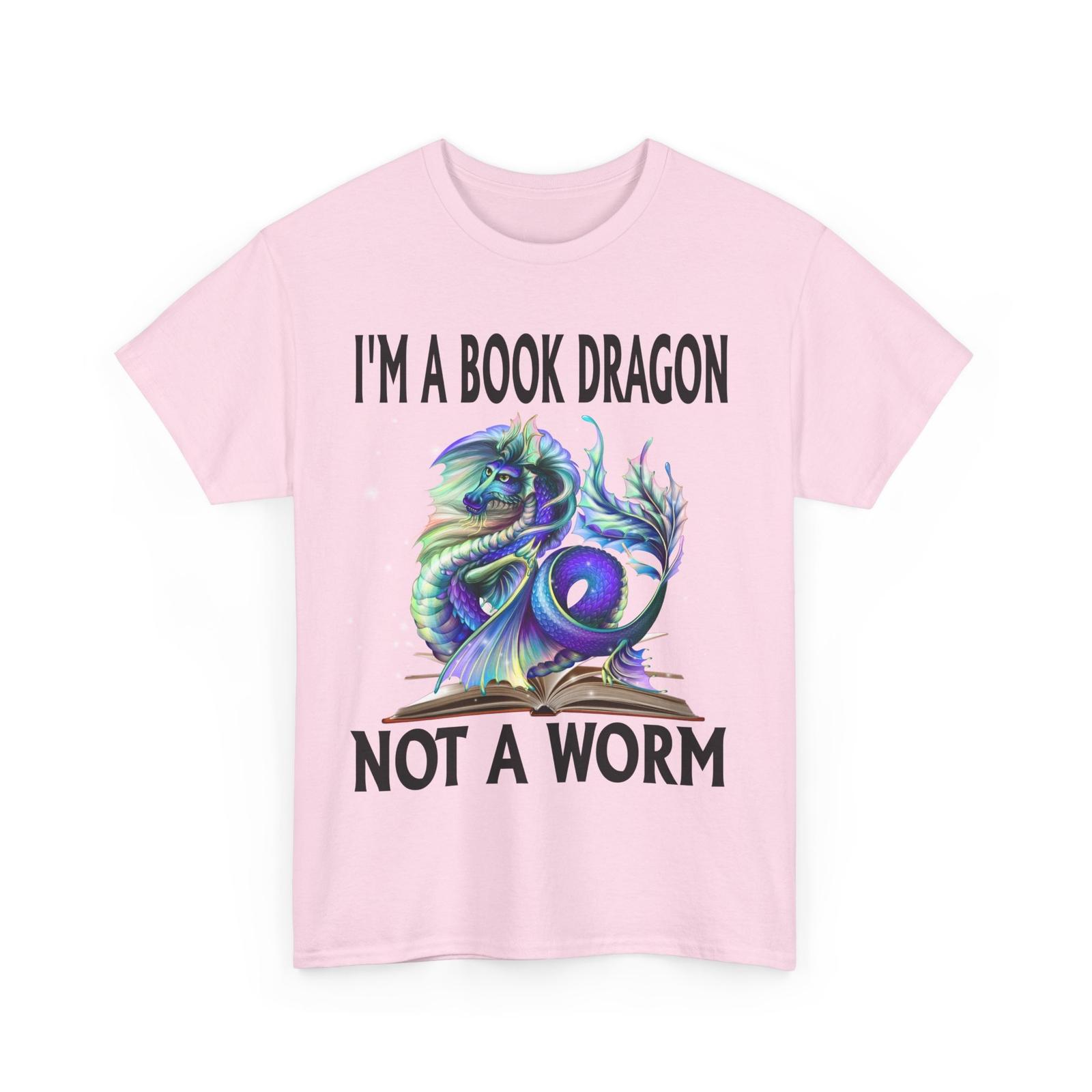 Dragon Books Reader I m A Book Dragon Not A Worm Dragon Reading Lovers Shirt XXL