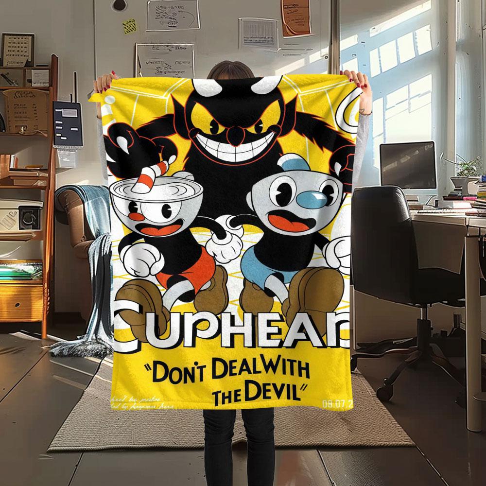 Cuphead Vintage Stars Blanket, High quality Comfortable for All Seasons, Home Decor, Warmth and Comfort