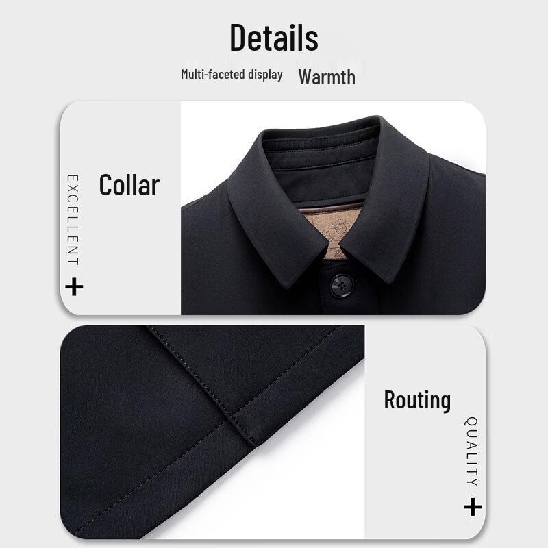ROMON Men's Winter Collared Padded Jacket