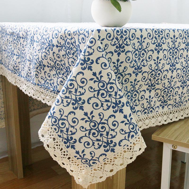 Nappe en Coton et Lin Style Chinois Classique Nouvelle Nappe Rectangulaire pour Table de Maison Décoration de Table Basse de Salon Housse 140x180cm