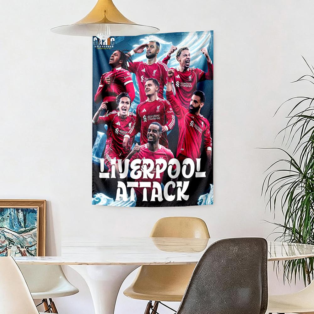 Liverpool Football Club Vægdekoration Vægtæppe Kunst Til Kæledyrsminde Fødselsdag Bryllupsfest Baggrund Familiegave