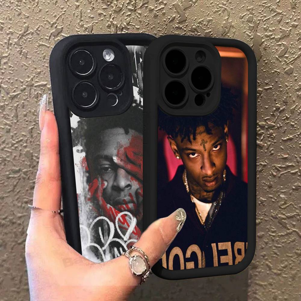 Rapper 21 Savage For IPhone 17 Pro Max 16 15 14 13 12 11 Plus Black Soft Phone Cover