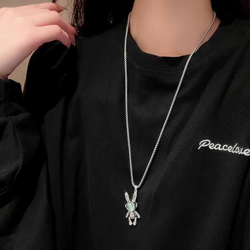 Minimalist Titanium Steel Clavicle Necklace with Pearl Pendant for Women - Versatile Cold Style Fashion Jewelry