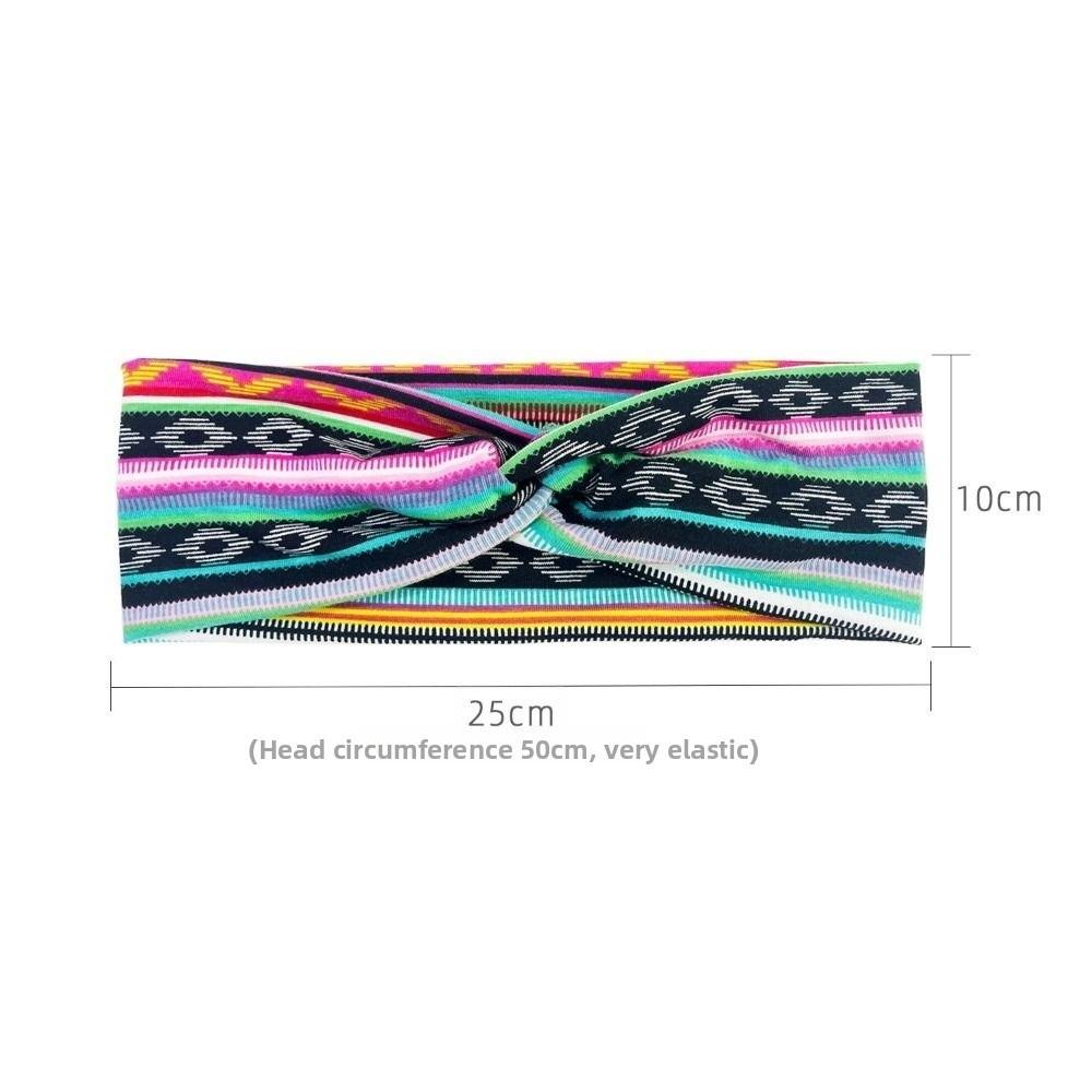 10*25cm Bohemian Yoga Elastic Headband Sweat Absorbent Sports Fitness Headband