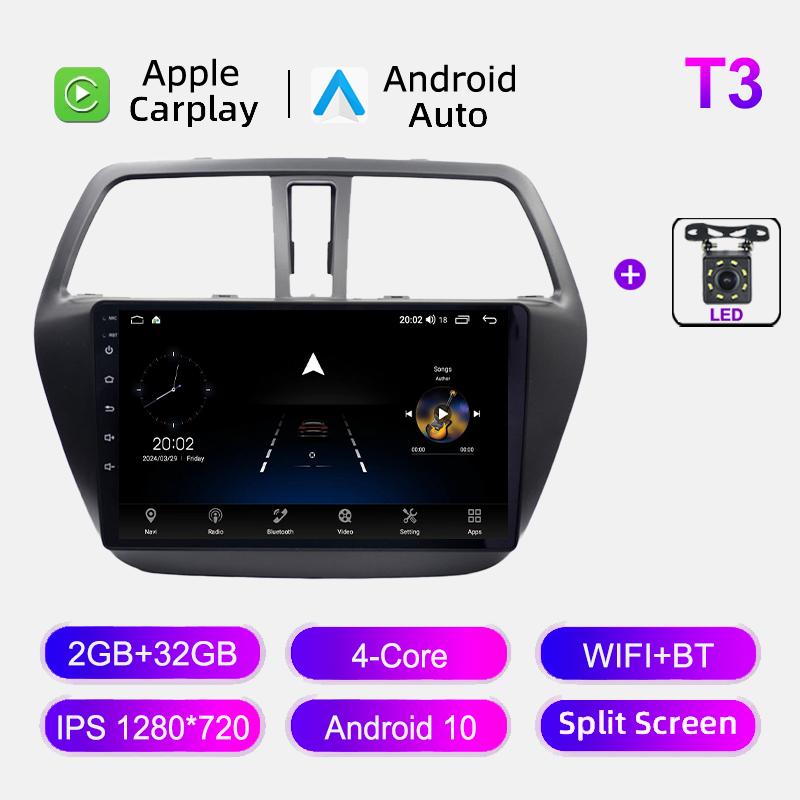 2 Din Android 12 Auto Car Radio Multimedia Video Player For Suzuki SX4 S-Cross 2014-2025 Carplay Navigation GPS Stereo Autoradio